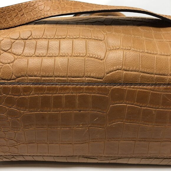 MICHAEL Michael Kors Hamilton Large Tote Handbag Mocha Gold Hardware Croc - Picture 15 of 16